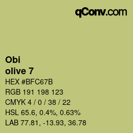 颜色代码: Obi - olive 7 | qconv.com