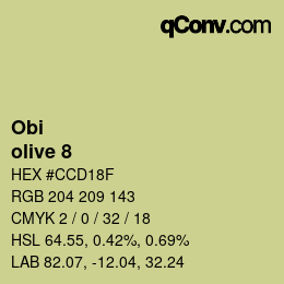 颜色代码: Obi - olive 8 | qconv.com