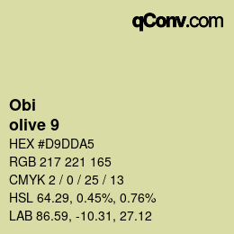 カラーコード: Obi - olive 9 | qconv.com