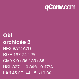 颜色代码: Obi - orchidée 2 | qconv.com