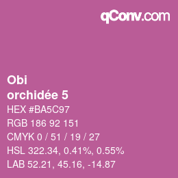 颜色代码: Obi - orchidée 5 | qconv.com