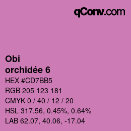颜色代码: Obi - orchidée 6 | qconv.com