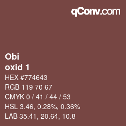 颜色代码: Obi - oxid 1 | qconv.com