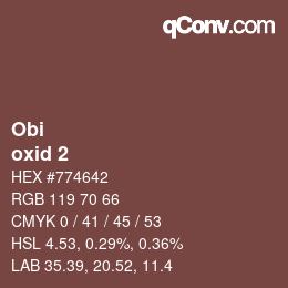 颜色代码: Obi - oxid 2 | qconv.com