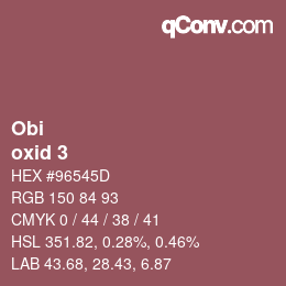 Código de color: Obi - oxid 3 | qconv.com