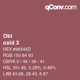 颜色代码: Obi - oxid 3 | qconv.com
