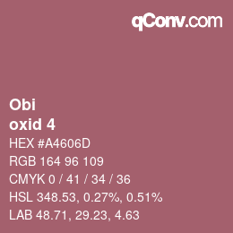 颜色代码: Obi - oxid 4 | qconv.com