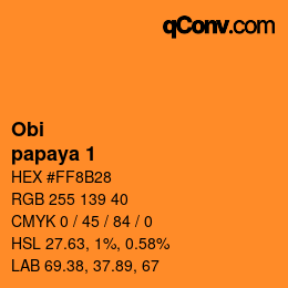 颜色代码: Obi - papaya 1 | qconv.com