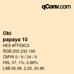 カラーコード: Obi - papaya 10 | qconv.com