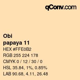 颜色代码: Obi - papaya 11 | qconv.com