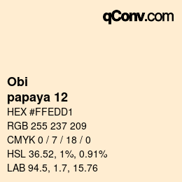 颜色代码: Obi - papaya 12 | qconv.com