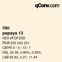 Color code: Obi - papaya 13 | qconv.com