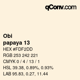 カラーコード: Obi - papaya 13 | qconv.com