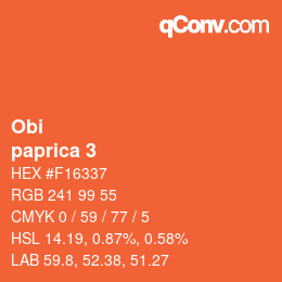 颜色代码: Obi - paprica 3 | qconv.com