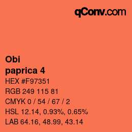 颜色代码: Obi - paprica 4 | qconv.com