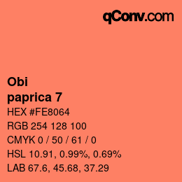 Farbcode: Obi - paprica 7 | qconv.com