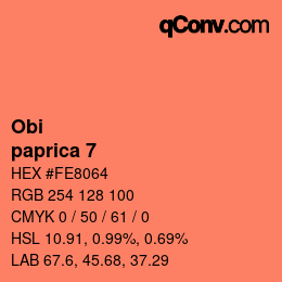颜色代码: Obi - paprica 7 | qconv.com