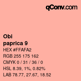 颜色代码: Obi - paprica 9 | qconv.com