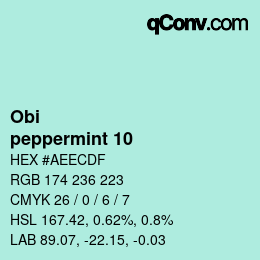 颜色代码: Obi - peppermint 10 | qconv.com
