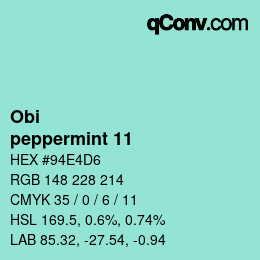 カラーコード: Obi - peppermint 11 | qconv.com