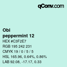 Color code: Obi - peppermint 12 | qconv.com