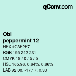 颜色代码: Obi - peppermint 12 | qconv.com