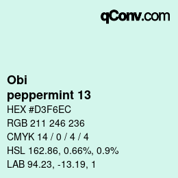 Farbcode: Obi - peppermint 13 | qconv.com