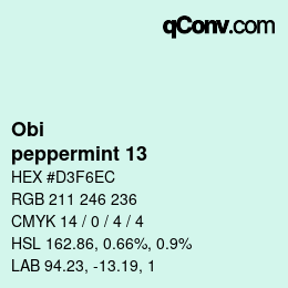 Color code: Obi - peppermint 13 | qconv.com