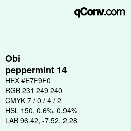 Code couleur: Obi - peppermint 14 | qconv.com