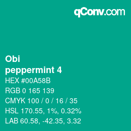 颜色代码: Obi - peppermint 4 | qconv.com
