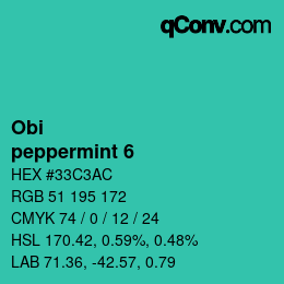 颜色代码: Obi - peppermint 6 | qconv.com