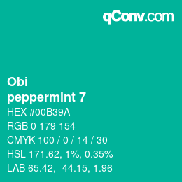 Código de color: Obi - peppermint 7 | qconv.com