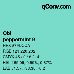 颜色代码: Obi - peppermint 9 | qconv.com