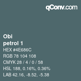カラーコード: Obi - petrol 1 | qconv.com