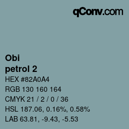 颜色代码: Obi - petrol 2 | qconv.com