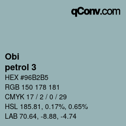 カラーコード: Obi - petrol 3 | qconv.com