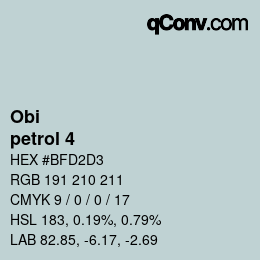 颜色代码: Obi - petrol 4 | qconv.com