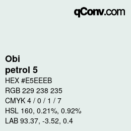 颜色代码: Obi - petrol 5 | qconv.com