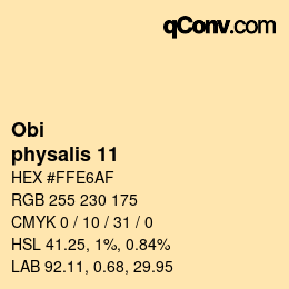 颜色代码: Obi - physalis 11 | qconv.com