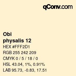 Code couleur: Obi - physalis 12 | qconv.com