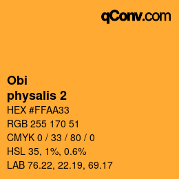 颜色代码: Obi - physalis 2 | qconv.com