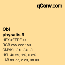 颜色代码: Obi - physalis 9 | qconv.com