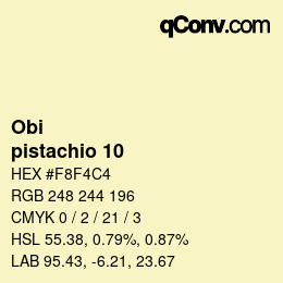 Código de color: Obi - pistachio 10 | qconv.com