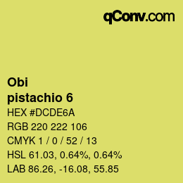 颜色代码: Obi - pistachio 6 | qconv.com