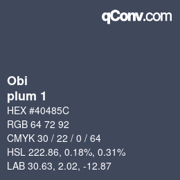 颜色代码: Obi - plum 1 | qconv.com