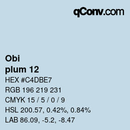 カラーコード: Obi - plum 12 | qconv.com