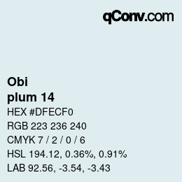 颜色代码: Obi - plum 14 | qconv.com