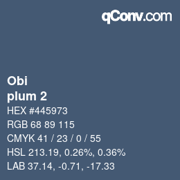 カラーコード: Obi - plum 2 | qconv.com