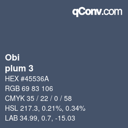 颜色代码: Obi - plum 3 | qconv.com