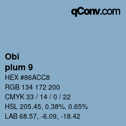 颜色代码: Obi - plum 9 | qconv.com